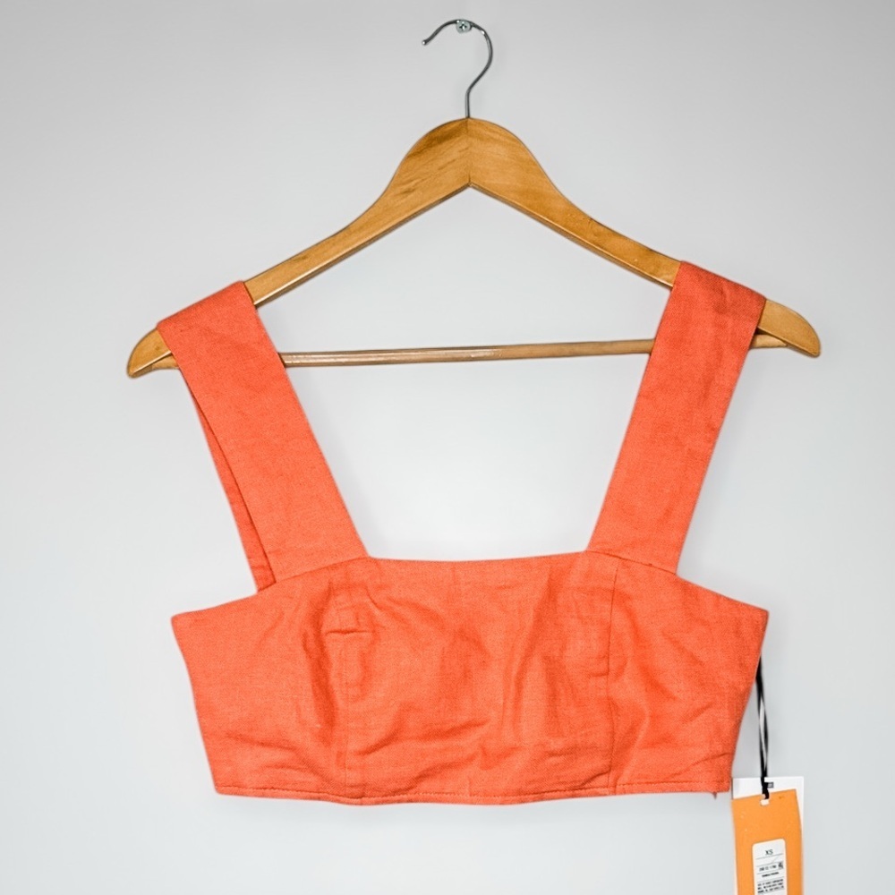 New Orange/Coral Bustier Crop Tank Top XS - Picture 12 of 12